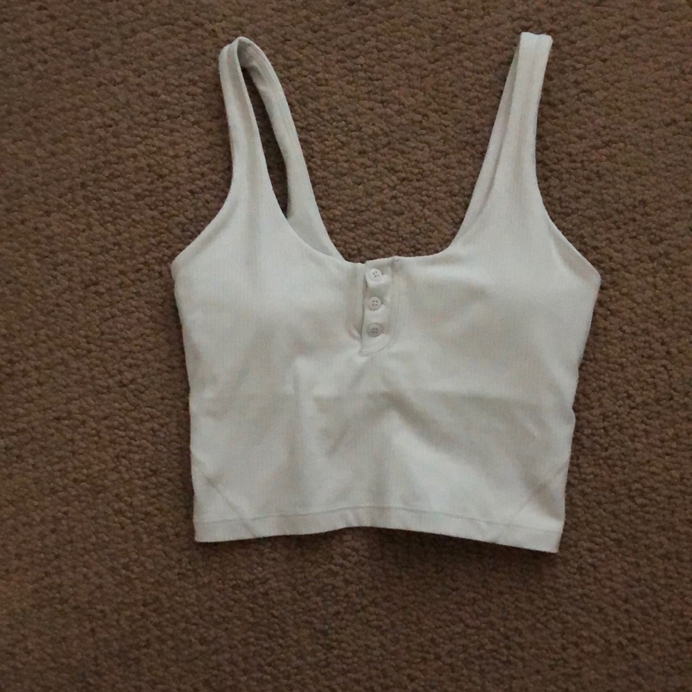 Lululemon align ribbed Henley tank top sports bra size 2 color bone